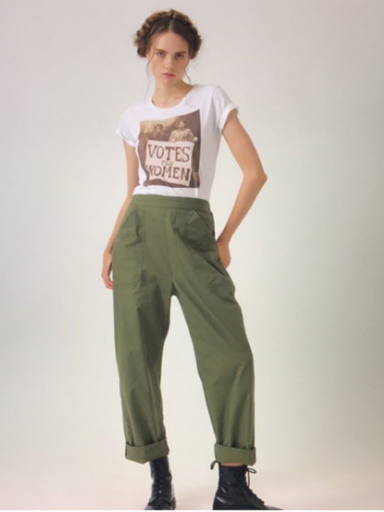 Heather Harlan High Rise Relaxed Fit Cotton Ripstop Army Green Work Pants Xs